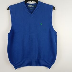 Polo by Ralph Lauren Men's V-Neck Blue Sweater Vest